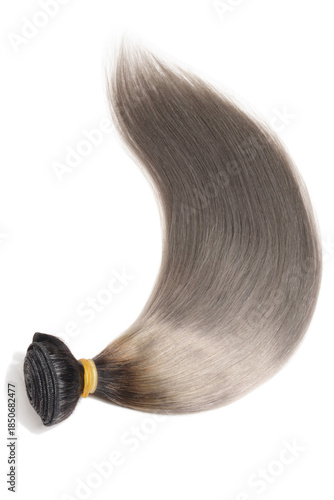 straight black to grey two tone omgre human hair weaves bundle