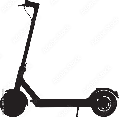 Clean black silhouette of an electric scooter, highlighting efficient and modern urban travel options. , Generative Ai