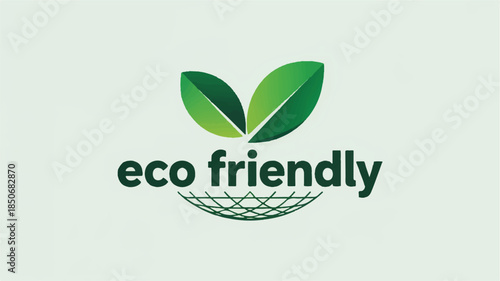 Eco-friendly logo featuring a minimalist design with leaves and a basket, symbolizing sustainability and environmental responsibility.