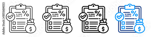 Loan Eligibility Icon Different Style Outline Collection Set.