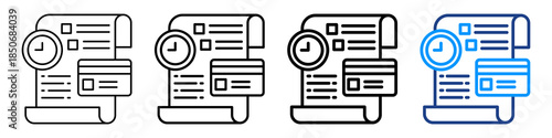 Credit History Icon Different Style Outline Collection Set.