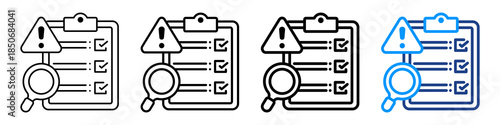 Risk Monitoring Icon Different Style Outline Collection Set.