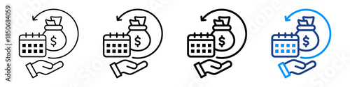 Repayment Ability Icon Different Style Outline Collection Set.