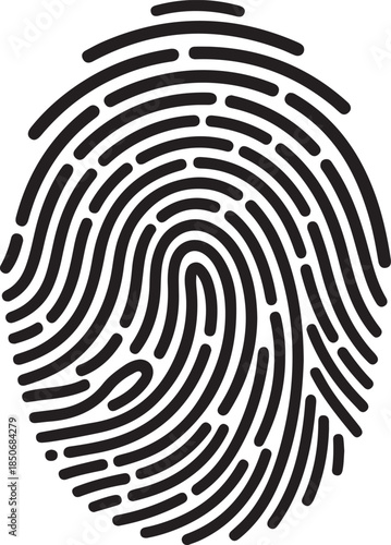 Detailed fingerprint graphic with a subtle grid background, representing unique identity, security, and biometric data. , Generative Ai