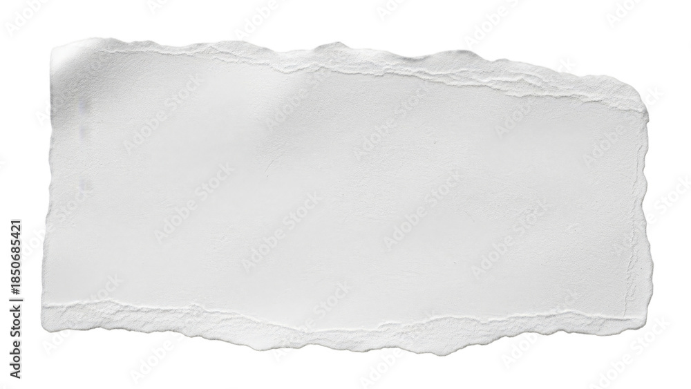 Fototapeta premium Blank Torn White Paper Piece With Rough Edges