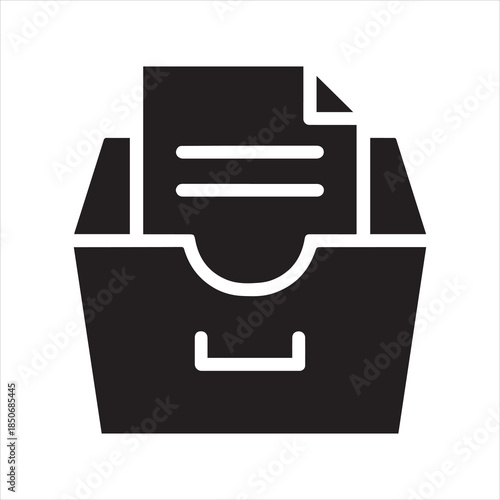document in a filing cabinet glyph icon
