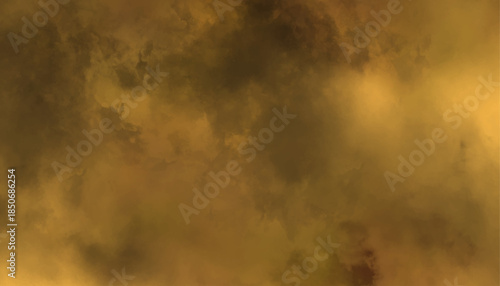 Golden Cloudy Abstract Texture Background. Gold fog effect, dreamy gold sky,