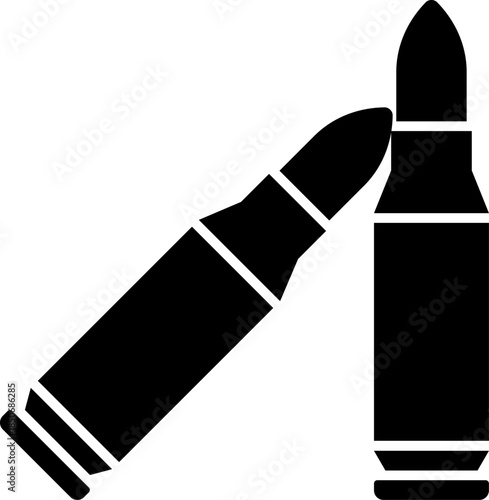 Two black bullets depicted in a simple minimalist vector style illustration