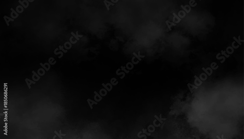 Dark Ethereal Watercolor Textures. Black and gray abstract mysterious background,