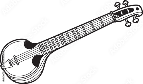 Banjo musical instrument drawing