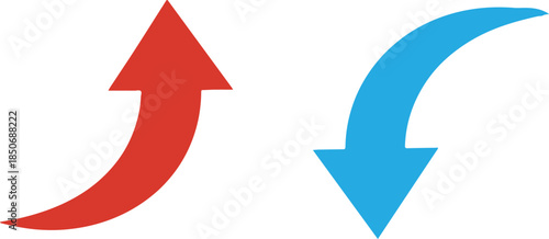 Contrasting arrows pointing up and down
