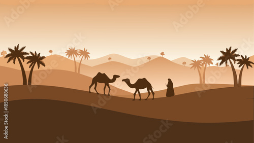 Travelers in the desert