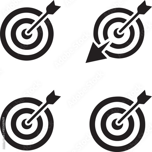 black silhouettes of various castle towers and fortifications with people