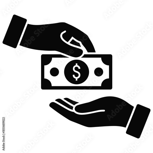 Handing over money vector