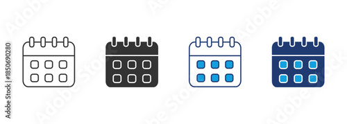 Calendar Icon Set Multiple Style Collection