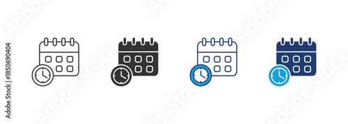 Schedule Icon Set Multiple Style Collection