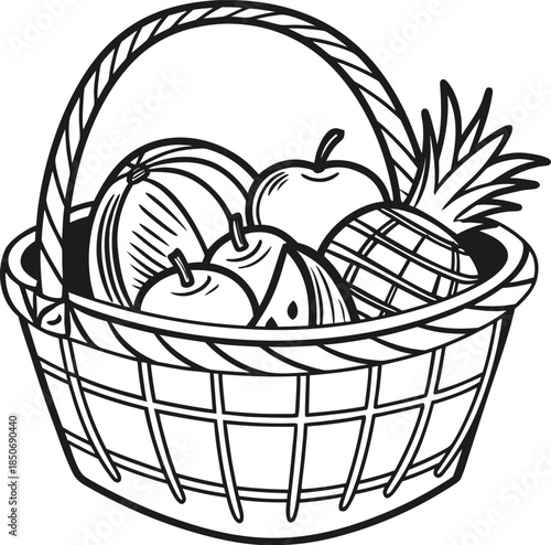 basket with vegetables