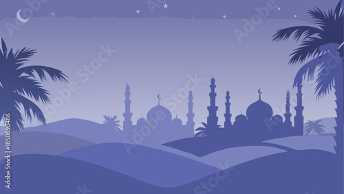 Nighttime desert cityscape