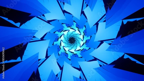 abstract blue glowing ray fractal spiral aerodynamic loop background illustration