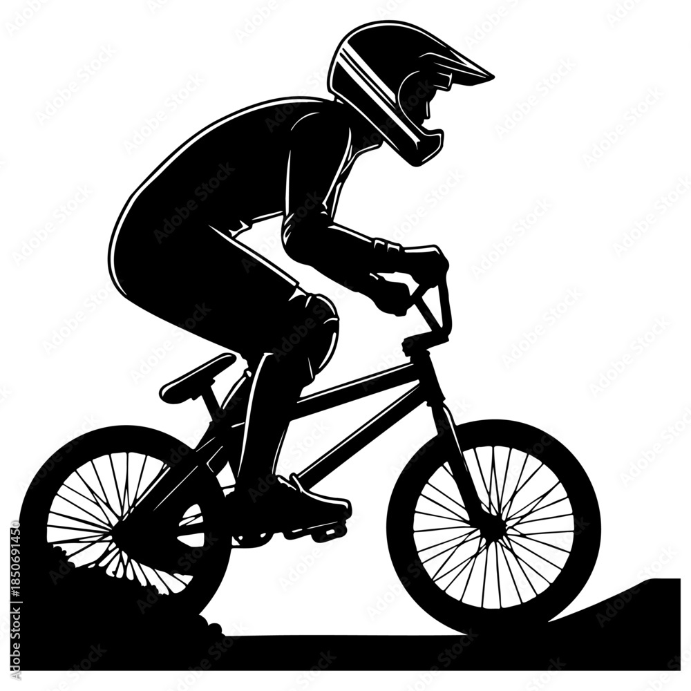 Obraz premium BMX Bike Racing Silhouette.