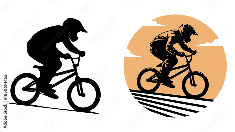 Obraz premium BMX Bike Racing Silhouette.