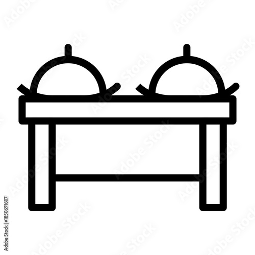 Hotel Buffet Vector Line Icon Design