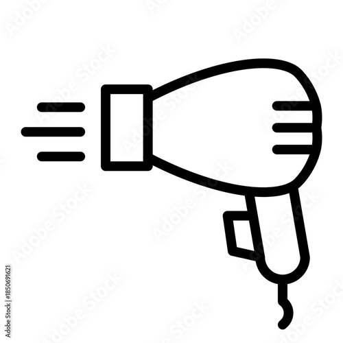 Hotel Hair Dryer Vector Line Icon Design