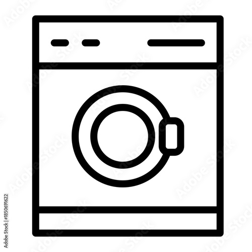 0Hotel Laundry Service Vector Line Icon Design