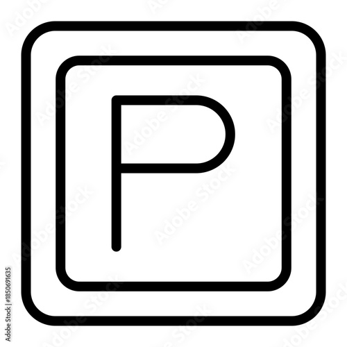 Hotel Parking Sign Vector Line Icon Design