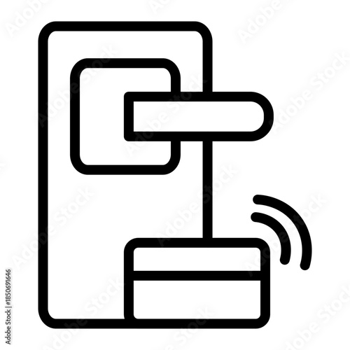 Hotel Guest Card Vector Line Icon Design