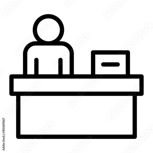 Hotel Lobby Vector Line Icon Design