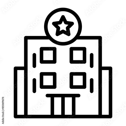 Hotel Rating Stars Vector Line Icon Design