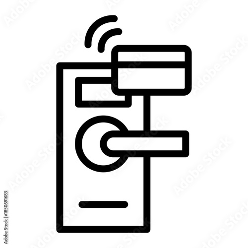00Hotel Keycard Slot Vector Line Icon Design