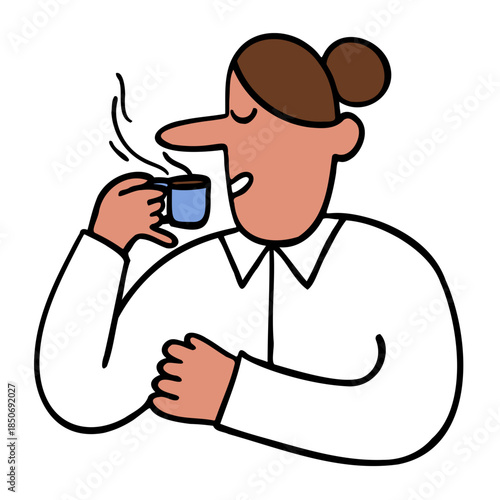 Worker having a coffee break