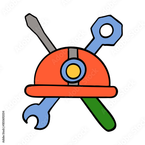 Maintenance tools and hard hat