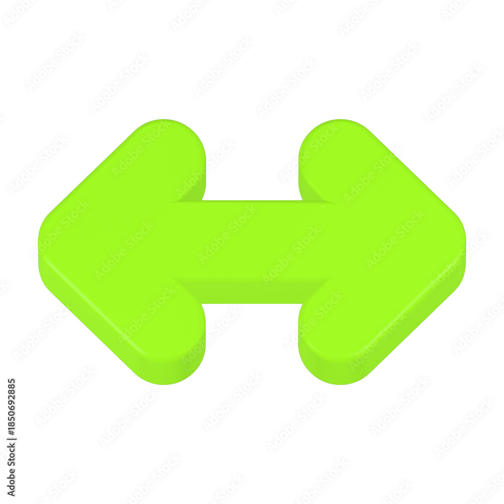 Obraz premium gap arrow 3d rendering icon green color