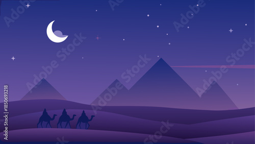 Nighttime desert journey