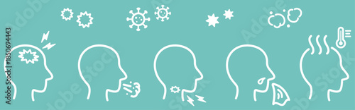 風邪のイメージのアイコンセット