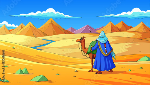 Traveler in the desert