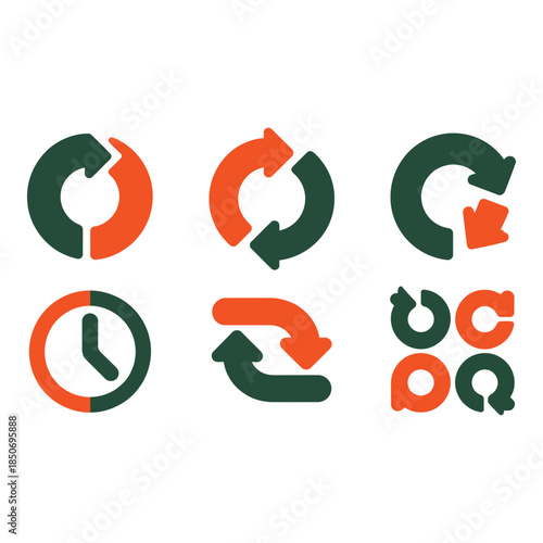 Collection of modern refresh and reload icons