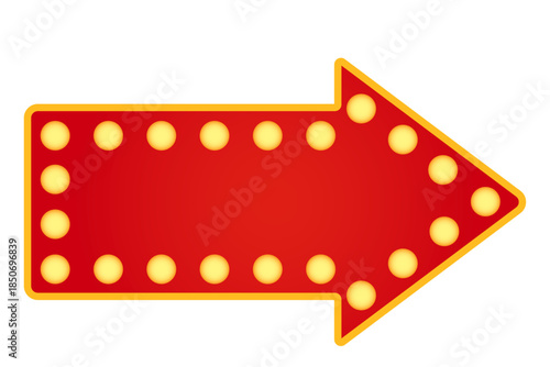 矢印型のマーキーライト看板のフレーム