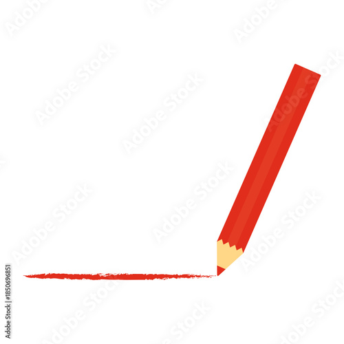 赤えんぴつのシンプルなイラスト