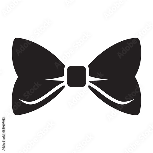 Bowtie Silhouette Vector Illustration Black And White