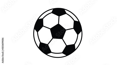 Classic black and white soccer ball illustration on a plain white background