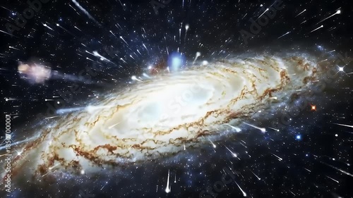 Wallpaper Mural Galaxy with Jets and Stars in Deep Space. Torontodigital.ca