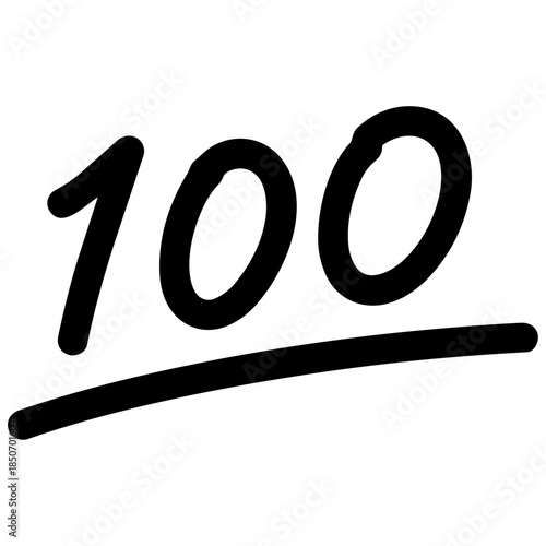 青で描かれた手書きの100点マーク 学習成果や前進を表現 達成や成功、喜びの感情を象徴