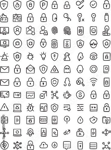 set of cybersecurity icons