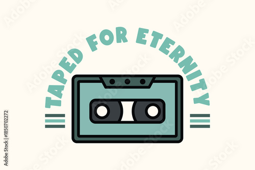 Retro Cassette Tape Vintage Music Illustration