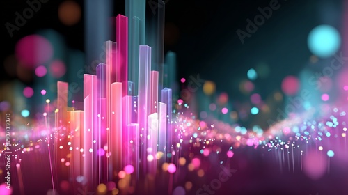 Startup growth abstract background light movement