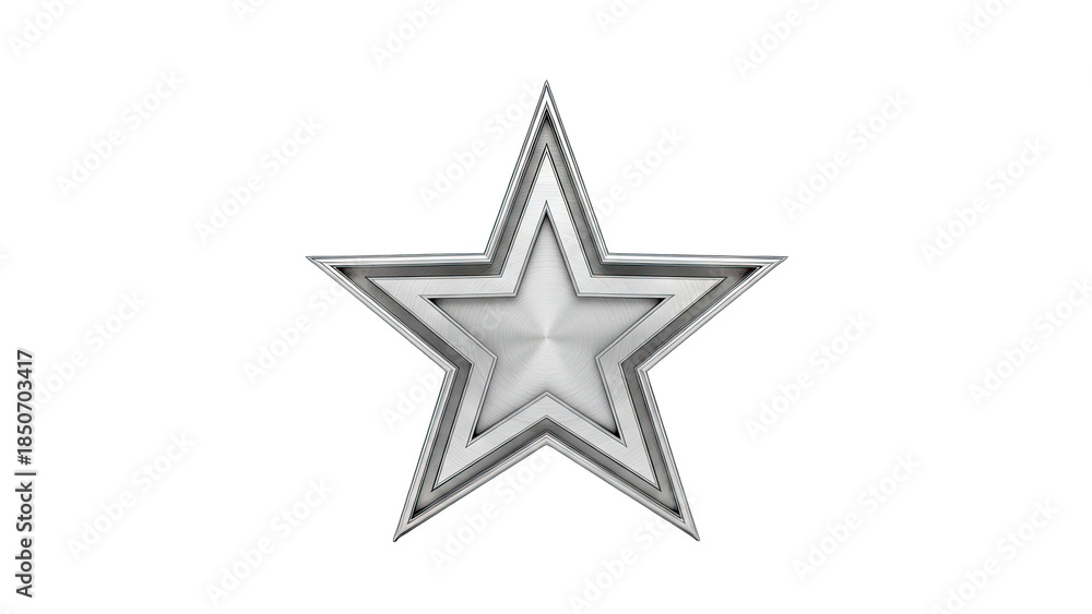 Obraz premium Silver Star Isolated on White Background